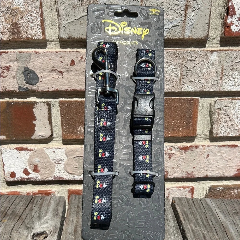 Disney dog leash and collar classic Mickey Mouse adjustable collar 5’ leash